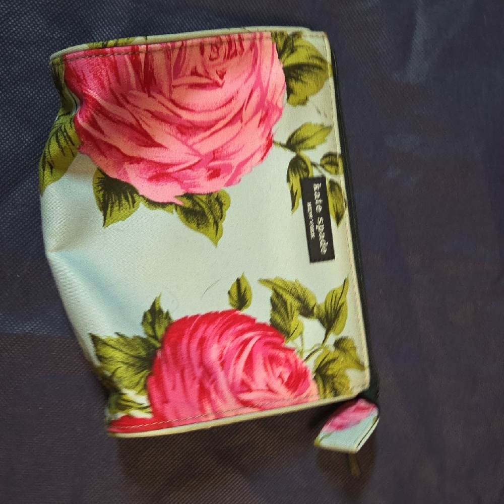 Floral Zip Around Wallet with Pink Rose Print